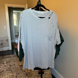Free People distressed t shirt with pocket